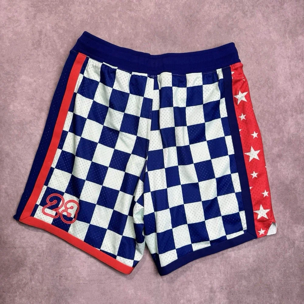 Jordan Quai 54 Diamond Shorts Mens Large Blue Red White Mesh CK9527-455